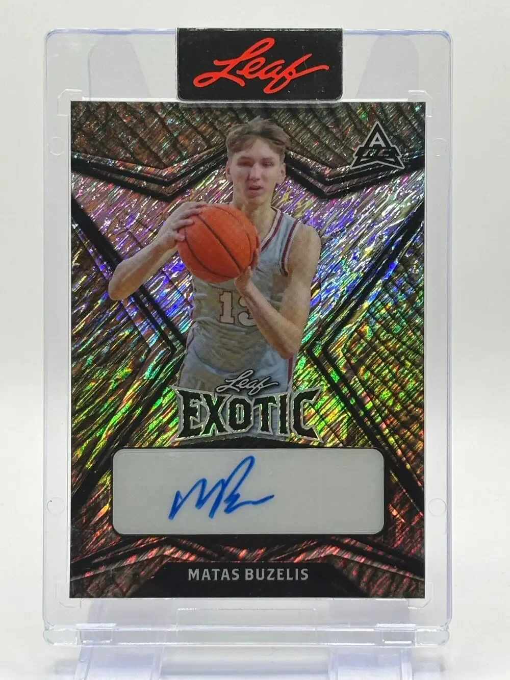 2022-23 Leaf Exotic Matas Buzelis Rookie Elephant Refractor Auto 1/7 SSP Bulls